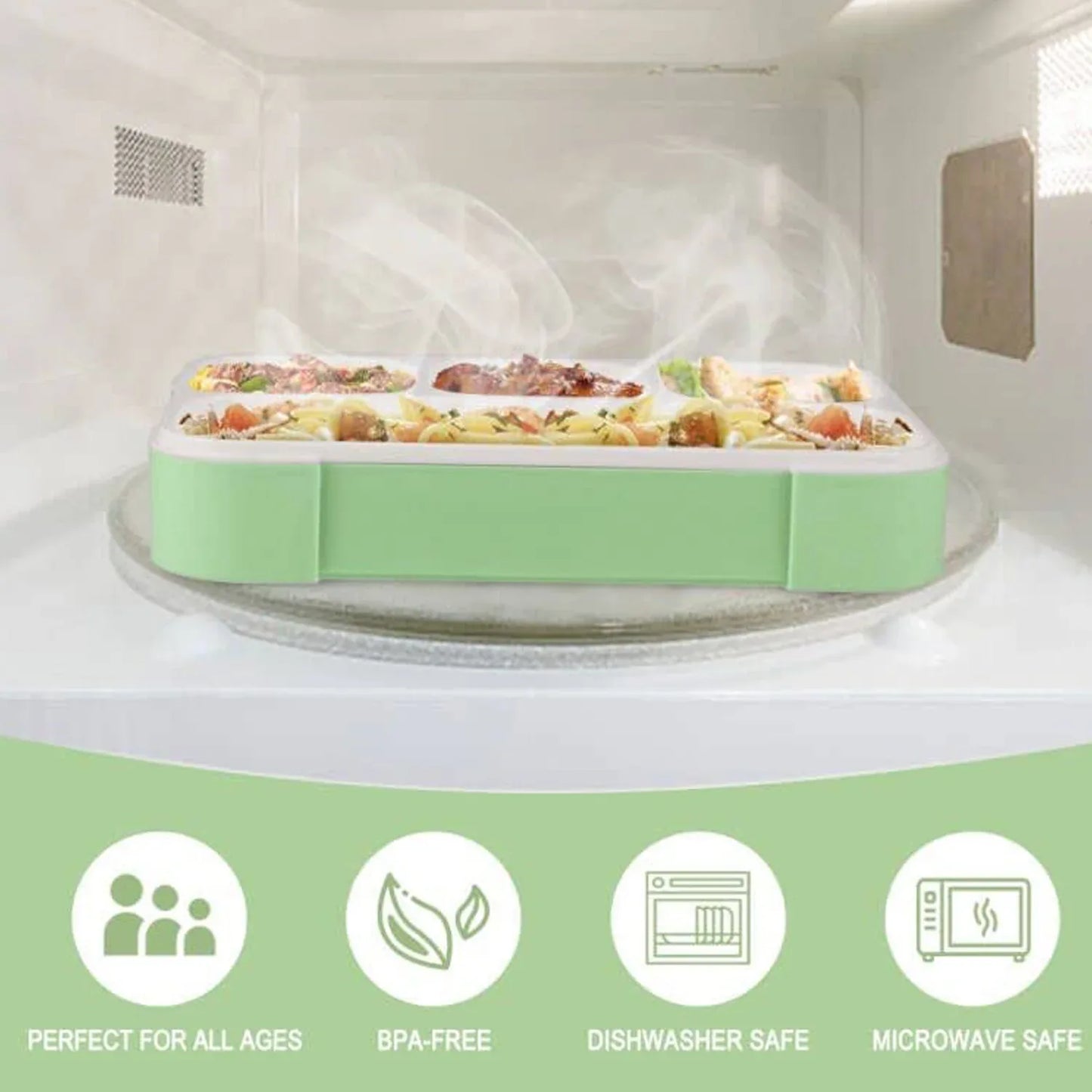 5212 Lunch Box 4 Compartment With Leak Proof Lunch Box For School Office Use - Zidbik