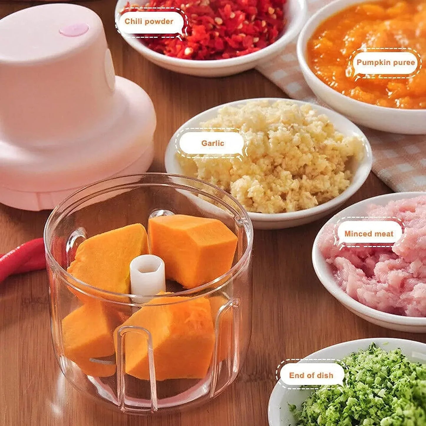 2374 Electric Mini Garlic Chopper (250ml) - Zidbik