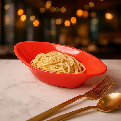 Plastic Marin Serving Bowl Elegant Oval Deep Bowl (1 Pc Red) - Zidbik