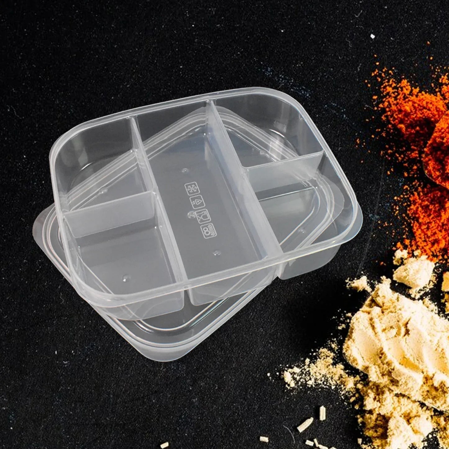 Plastic 5- Compartment Excellent Container Reusable Lunch Box (1 Pc) - Zidbik