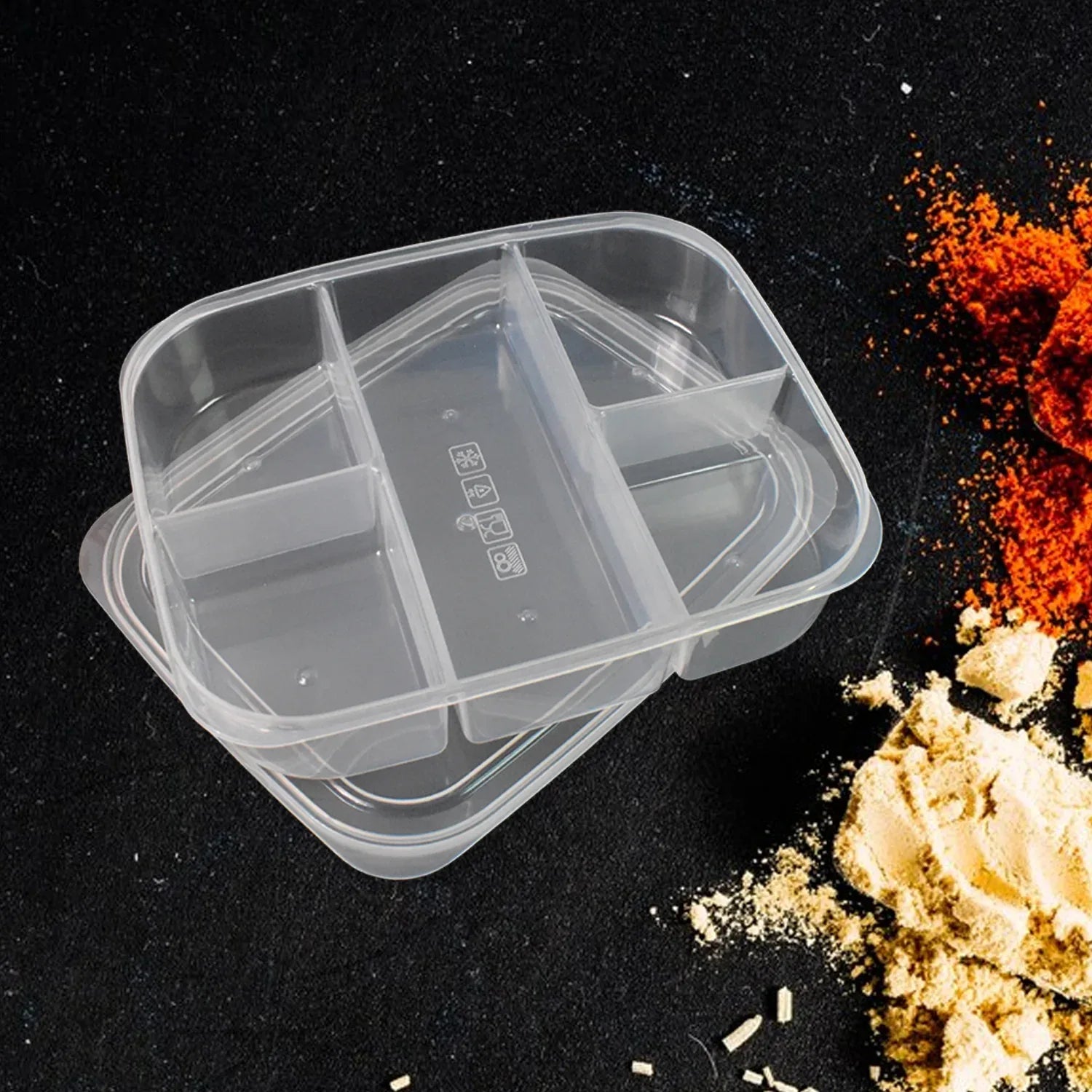 Plastic 5- Compartment Excellent Container Reusable Lunch Box (1 Pc) - Zidbik