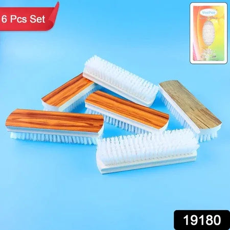 Veepee 6-piece Washing And Cleaning Scrub Brush Set (Multi-color Bristles) - Zidbik