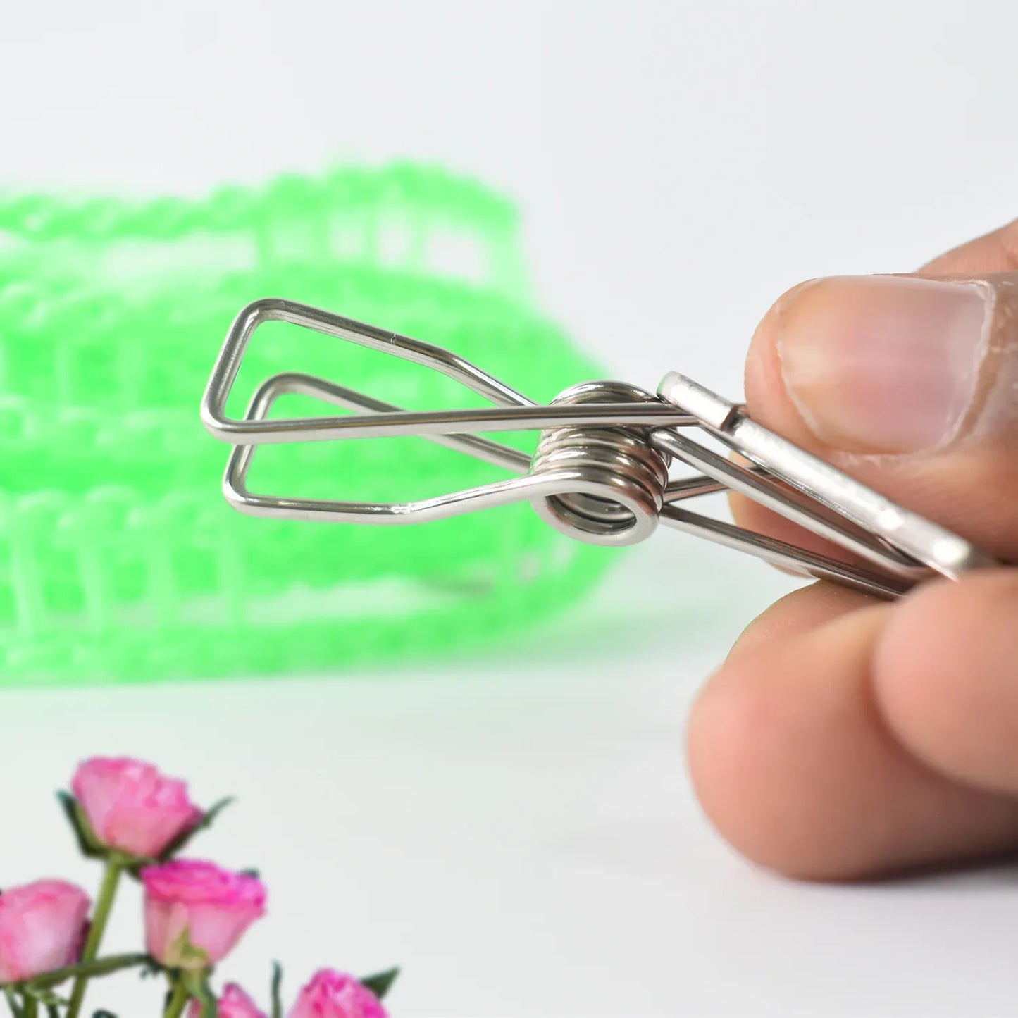 Stainless Steel Clothes Pegs With One Rope - Zidbik