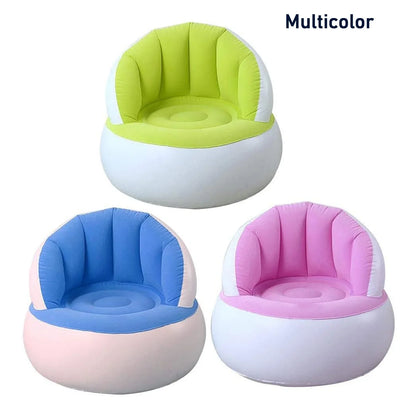 Kids Inflatable Sofa Chair With Backrest Foot Air Pump With Hose (1 Set 85x74 Cm Approx) - Zidbik
