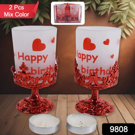 Tealight Holder Stylishly Shaped Candle Diya Stand Plastic Beautiful Design Festival (2 Pc Mix Design) - Zidbik