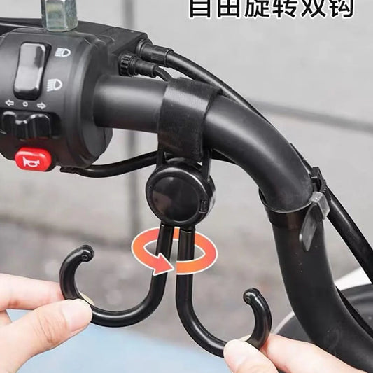 8742 Multi-purpose Strong Pushchair Hook Clip Baby Carriage Hook 360degree Rotating Black Stroller Clip For Hanging Bag Baby Carriage Hook For Cars Wheelchairs Walking Aids Bicycles Shopping Trolley Bicycles (1 Pc) - Zidbik