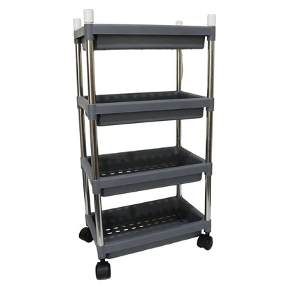 4-layer Rolling Storage Cart With Wheels Set - Zidbik