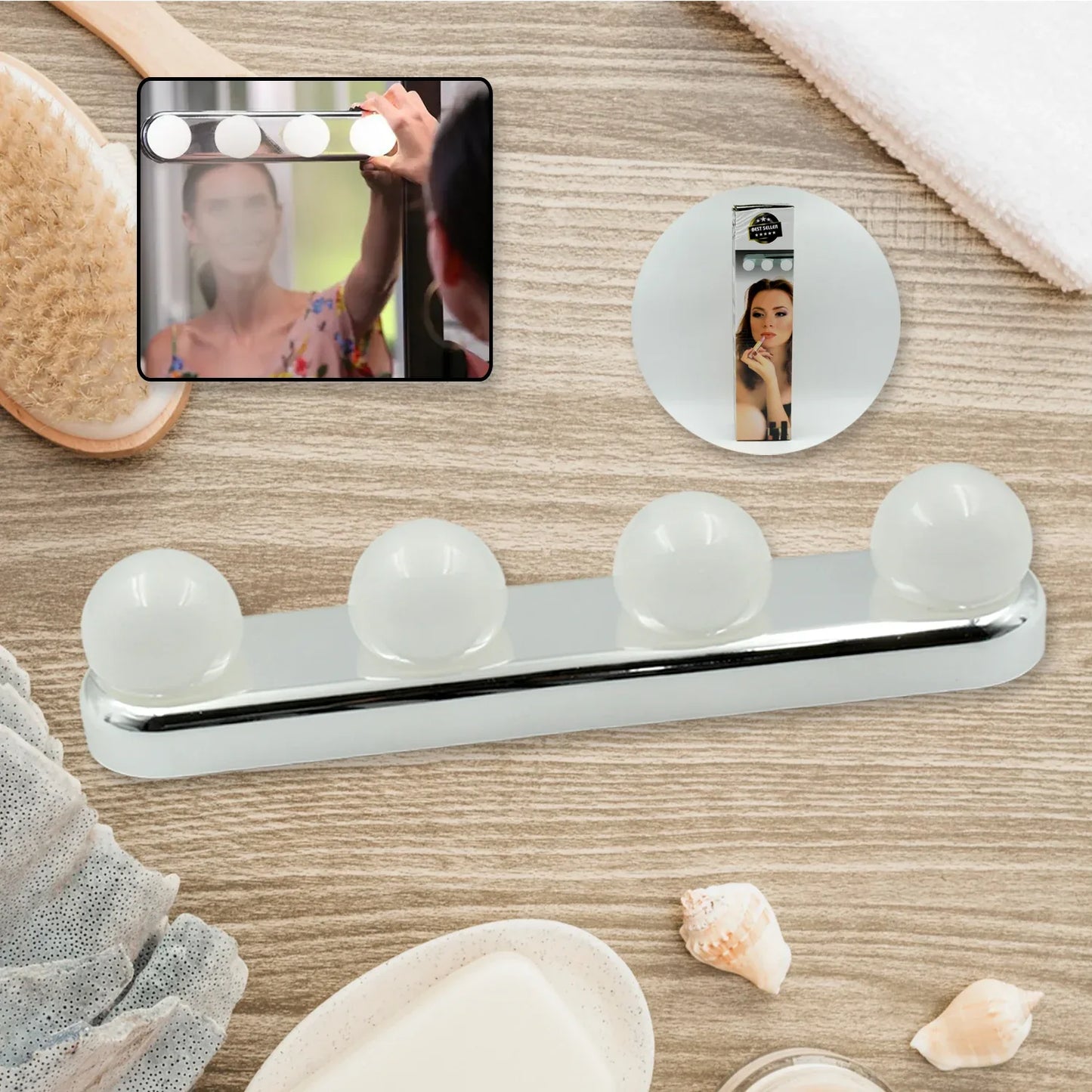 6189 Glow Make Up Light Portable Cosmetic Kit Battery Powered Mirror Lighting Super Bright - Zidbik