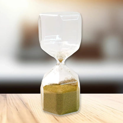 Faceted Glass Hourglass Sand Timer - (1 Pc 4 Minutes Approx Time) - Zidbik
