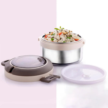 Ganesh Tiara 400ml Stainless Steel Insulated Lunch Box With Leakproof Lid Folding Spoon - Zidbik