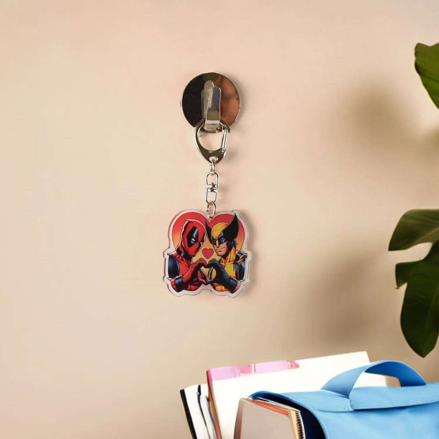 Stylish Acrylic Cartoon Character Keychain With Metal Clip (1 Pc) - Zidbik