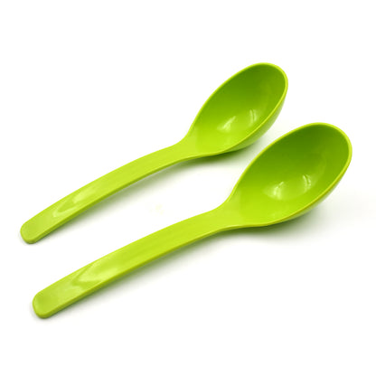 5724 Plastic Spoon Kitchen Multipurpose Serving Ladle For Frying Serving Turner Curry Ladle Serving Rice Spoon Used While Eating And Serving Food Stuffs Etc (2 Pcs Set  10 Inch ) - Zidbik