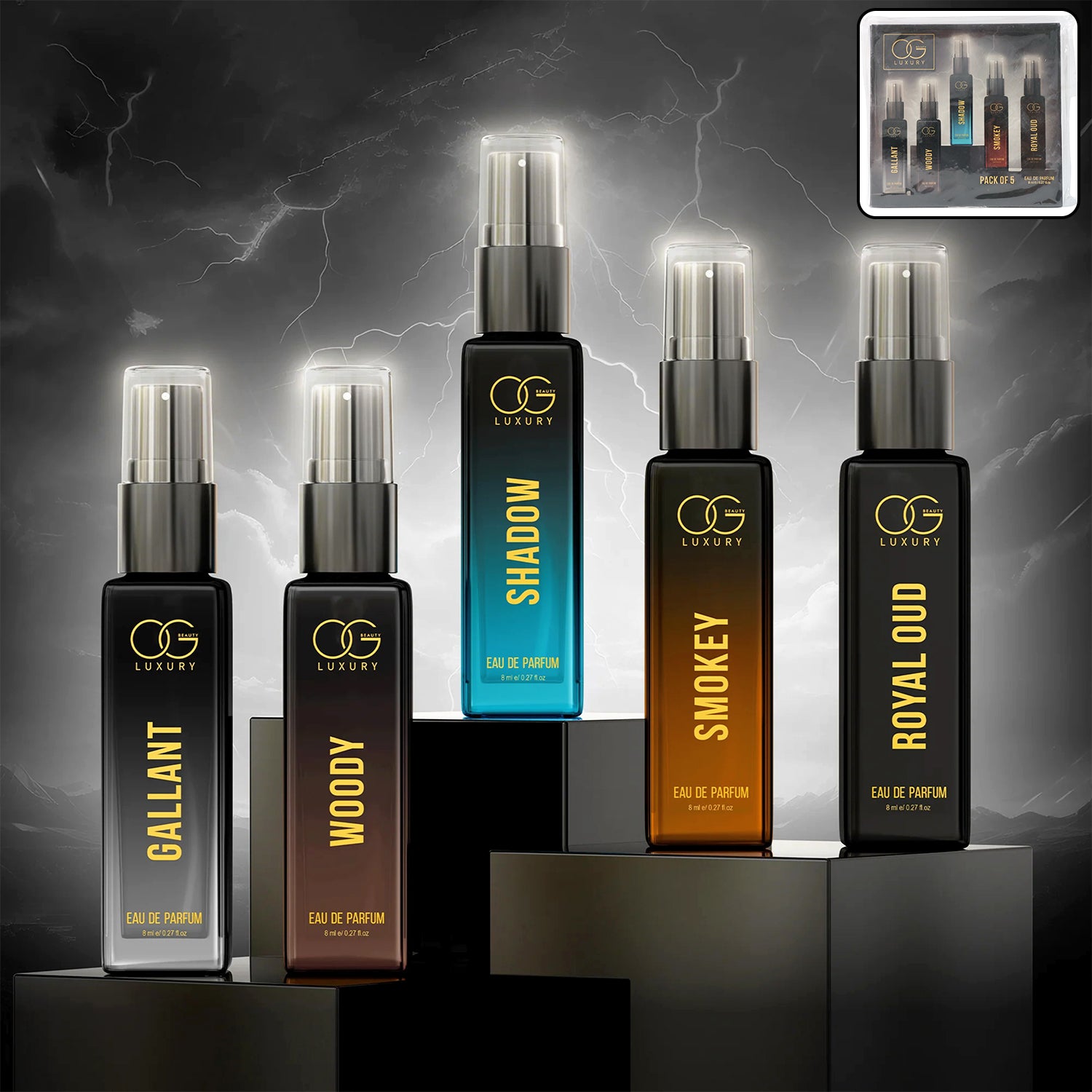 Og Beauty Luxury Perfume Combo Pack (8 Ml  5 Pc) - Zidbik
