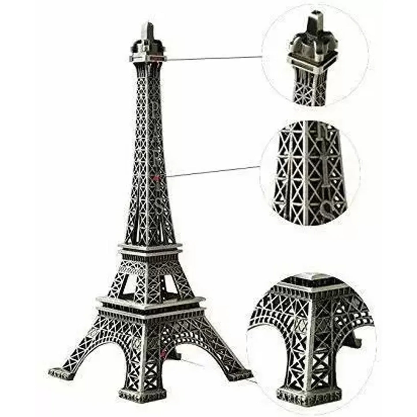 4733 Antique Finish 3d Metal Paris Eiffel Tower Metal Craft Famous Landmark Building Metal Statue Cabinet Office Gifts Decorative Showpiece. - Zidbik