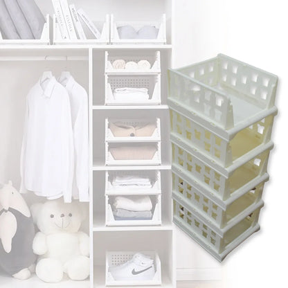 7888 5 Layer Stackable Multifunctional Storagefor Clothes Foldable Drawer Shelf Basket Utility Cart Rack Storage Organizer Cart For Kitchen Pantry Closet Bedroom Bathroom Laundry (5 Layer 1 Pc) - Zidbik