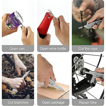 Stainless Steel 8-in-1 Multipurpose Pocket Tool Kit - Zidbik