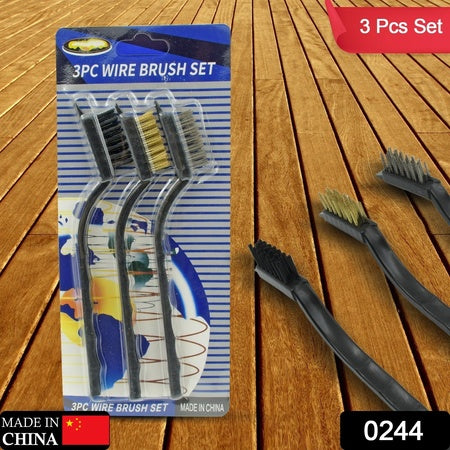 244 -3pcs Mini Wire Brush Set (Steelnylonbrass Brush) - Zidbik