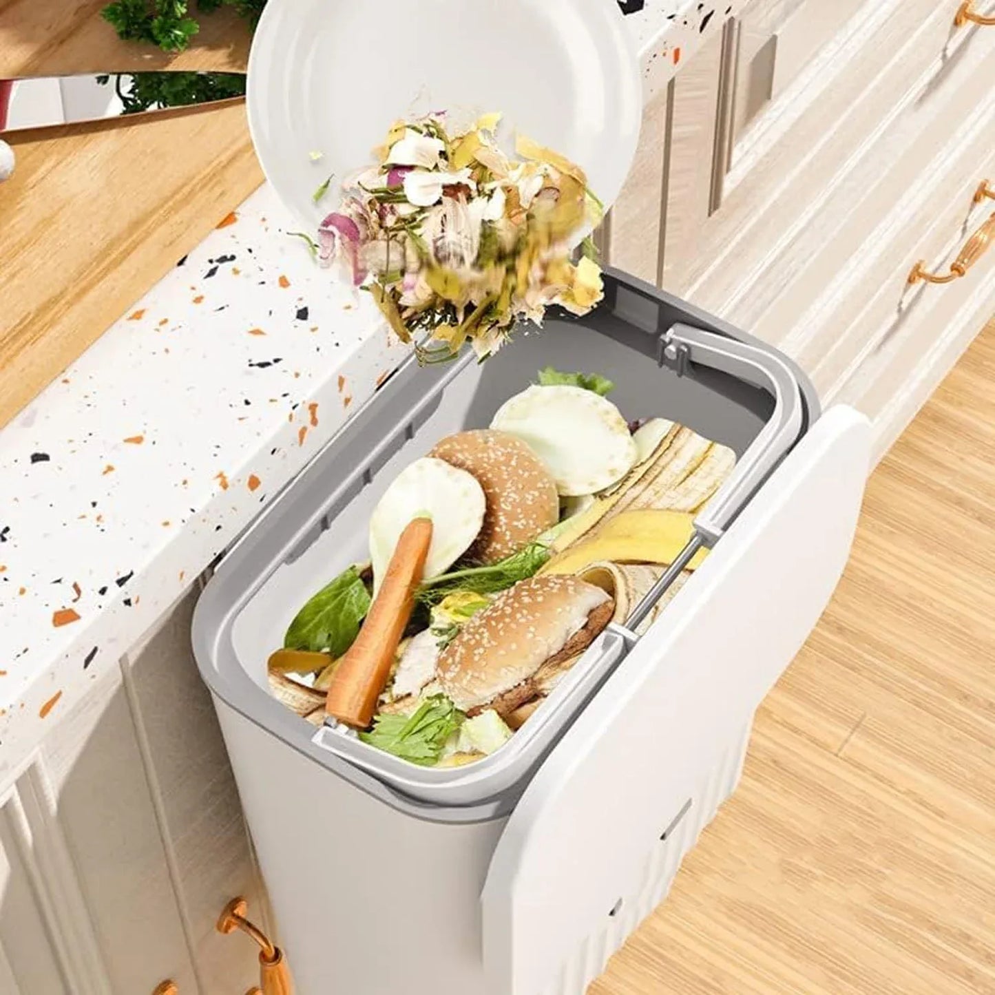 Stylish Plastic Kitchen Dustbin (1 Pc) - Zidbik