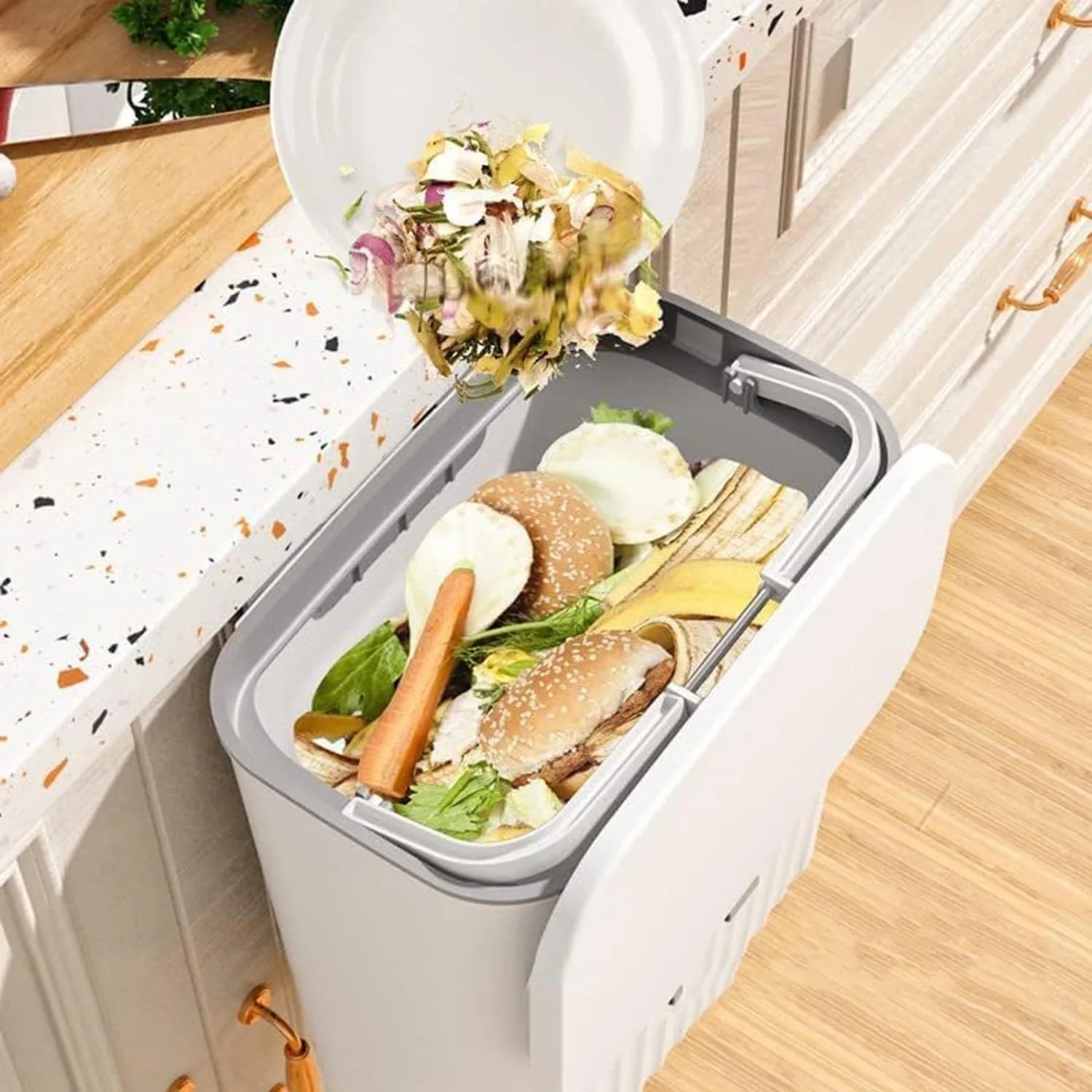 Stylish Plastic Kitchen Dustbin (1 Pc) - Zidbik