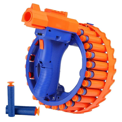 17921 Amazing Toy Gun Electric Gun For Children 28 Soft Bullets For Youth Safety Childrens Electric Hand Ring Wheel Soft Bullet Gun Gift Toys - Zidbik