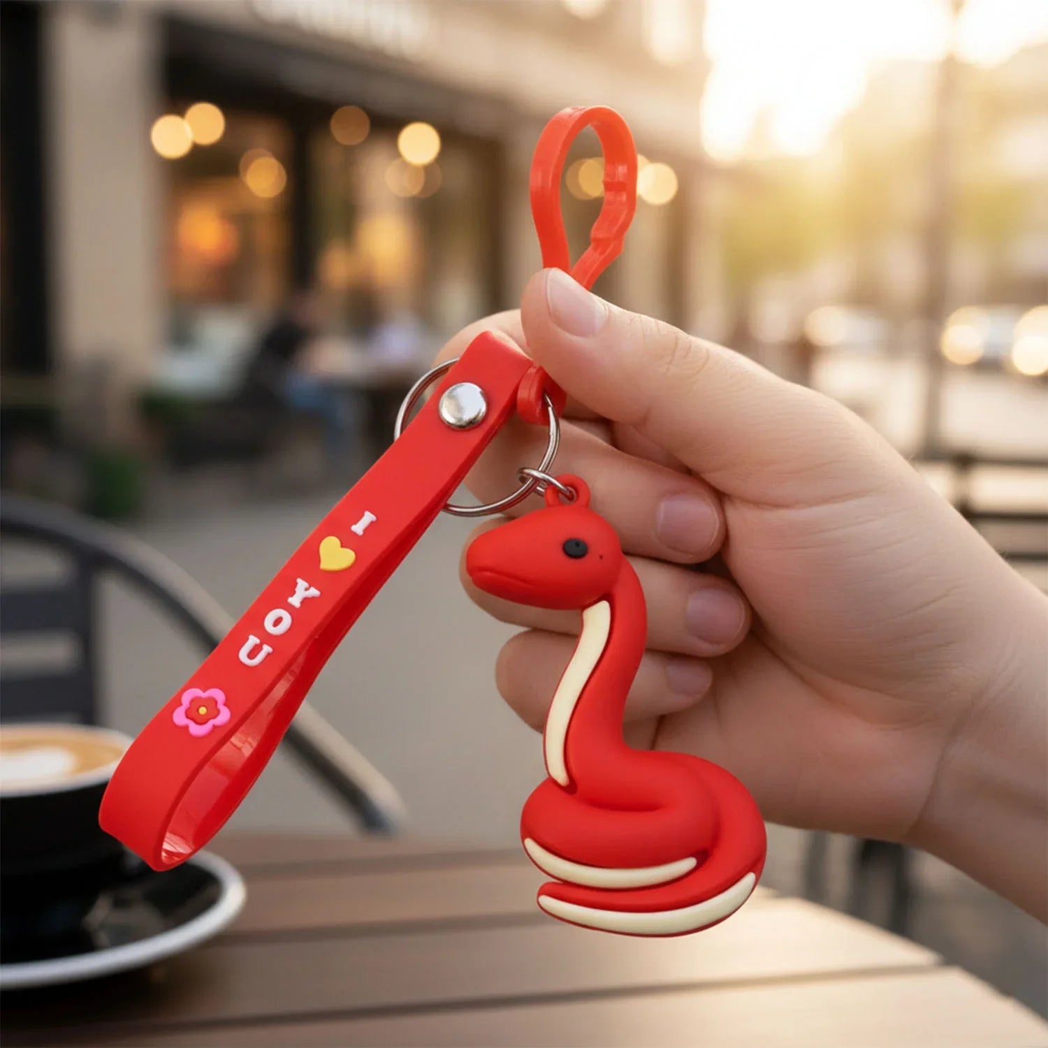 Cute Cartoon Snake Keychain (1 Pc) - Zidbik
