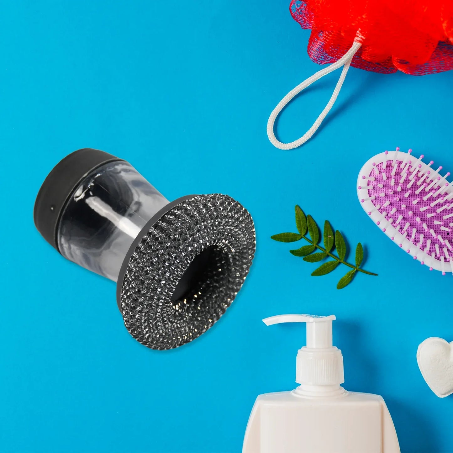 4921 Soap Dispensing Palm Brush Washing Liquid Dish Brush Soap Pot Utensils With Dispenser Cleaning - Zidbik