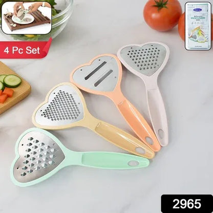 2965 Heart Grater Set And Heart Grater Slicer Used Widely For Grating And Slicing Of Fruits Vegetables Cheese Etc. Including All Kitchen Purposes. - Zidbik
