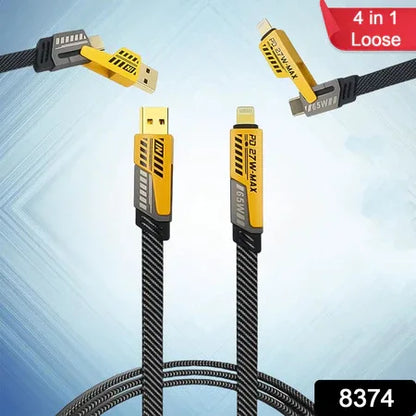 4 In 1 Fast Charging Cable (1 Pc Loose) - Zidbik