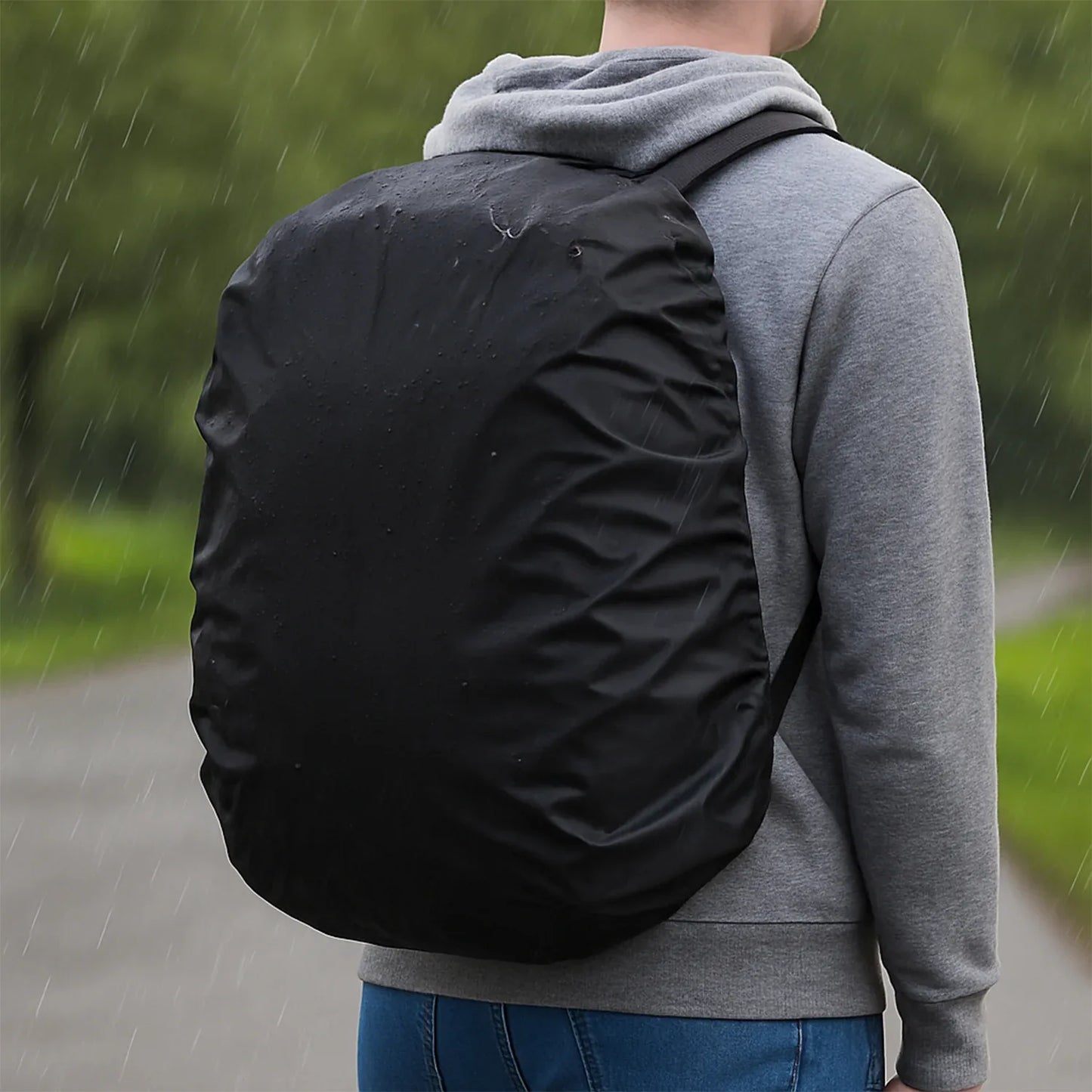 4100 Heavy Waterproof Nylon Rain Coverdust Cover - Elastic Adjustable For Laptop Bags And Backpacks School Bag Waterproof Cover Dust Proof Backpack Laptop Bag Cover (1pc) - Zidbik