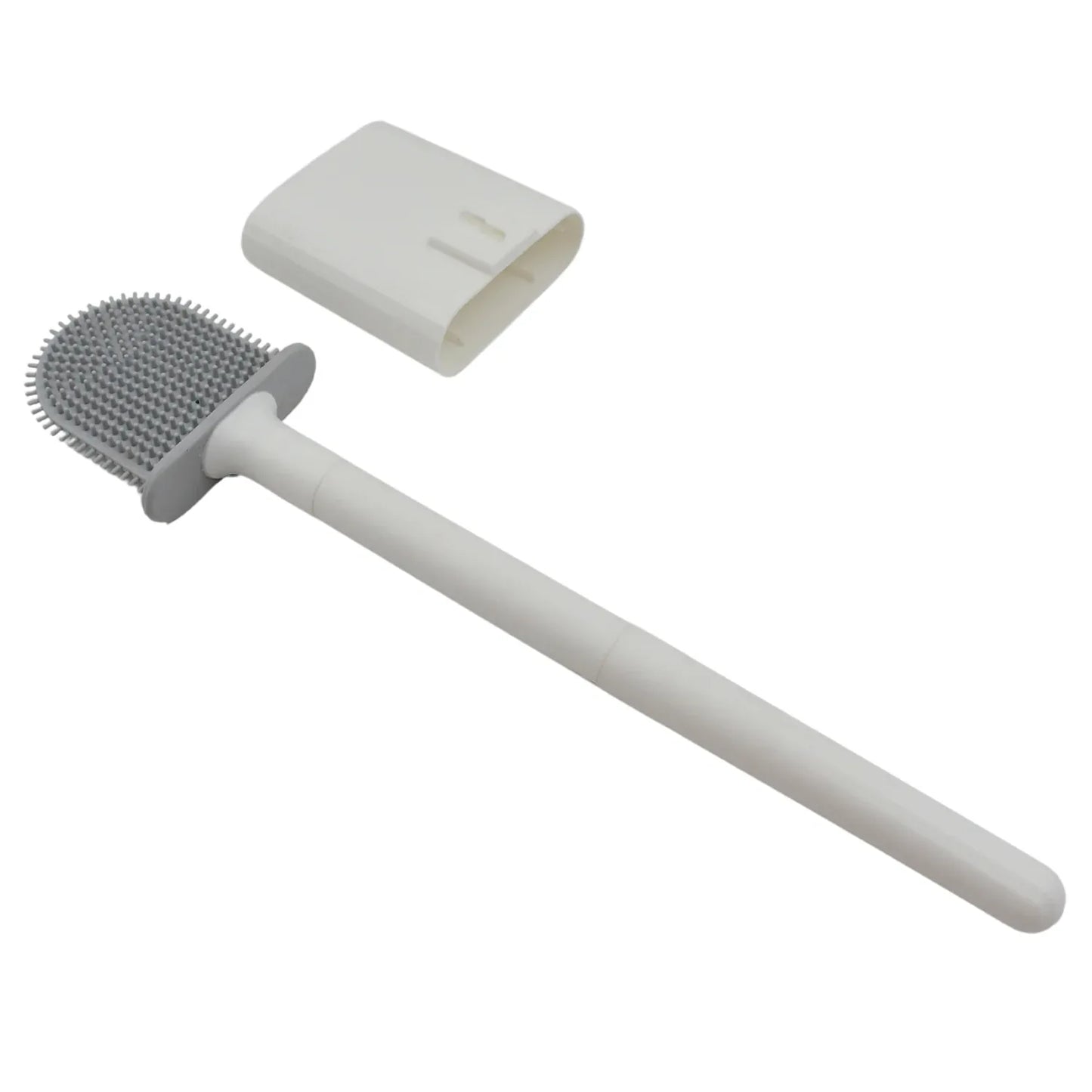 13050 Portable Silicone Toilet Brush With Holder Flex Toilet Brush - Wall Mounted Anti-drip Set Toilet Cleaner Brush Non-slip Long Handle Toilet Brush Pack Of 1 - Zidbik