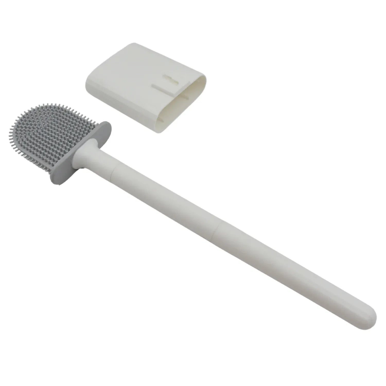 13050 Portable Silicone Toilet Brush With Holder Flex Toilet Brush - Wall Mounted Anti-drip Set Toilet Cleaner Brush Non-slip Long Handle Toilet Brush Pack Of 1 - Zidbik