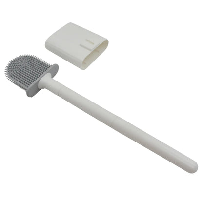 13050 Portable Silicone Toilet Brush With Holder Flex Toilet Brush - Wall Mounted Anti-drip Set Toilet Cleaner Brush Non-slip Long Handle Toilet Brush Pack Of 1 - Zidbik