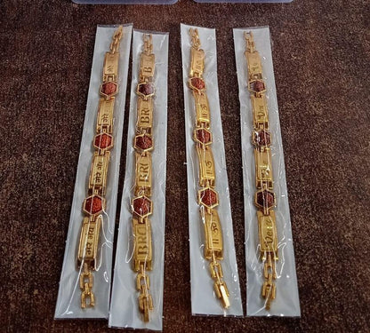 Gold Plated Hexa Bead Bracelet Rakhi For Brother (1 Pc) - Zidbik