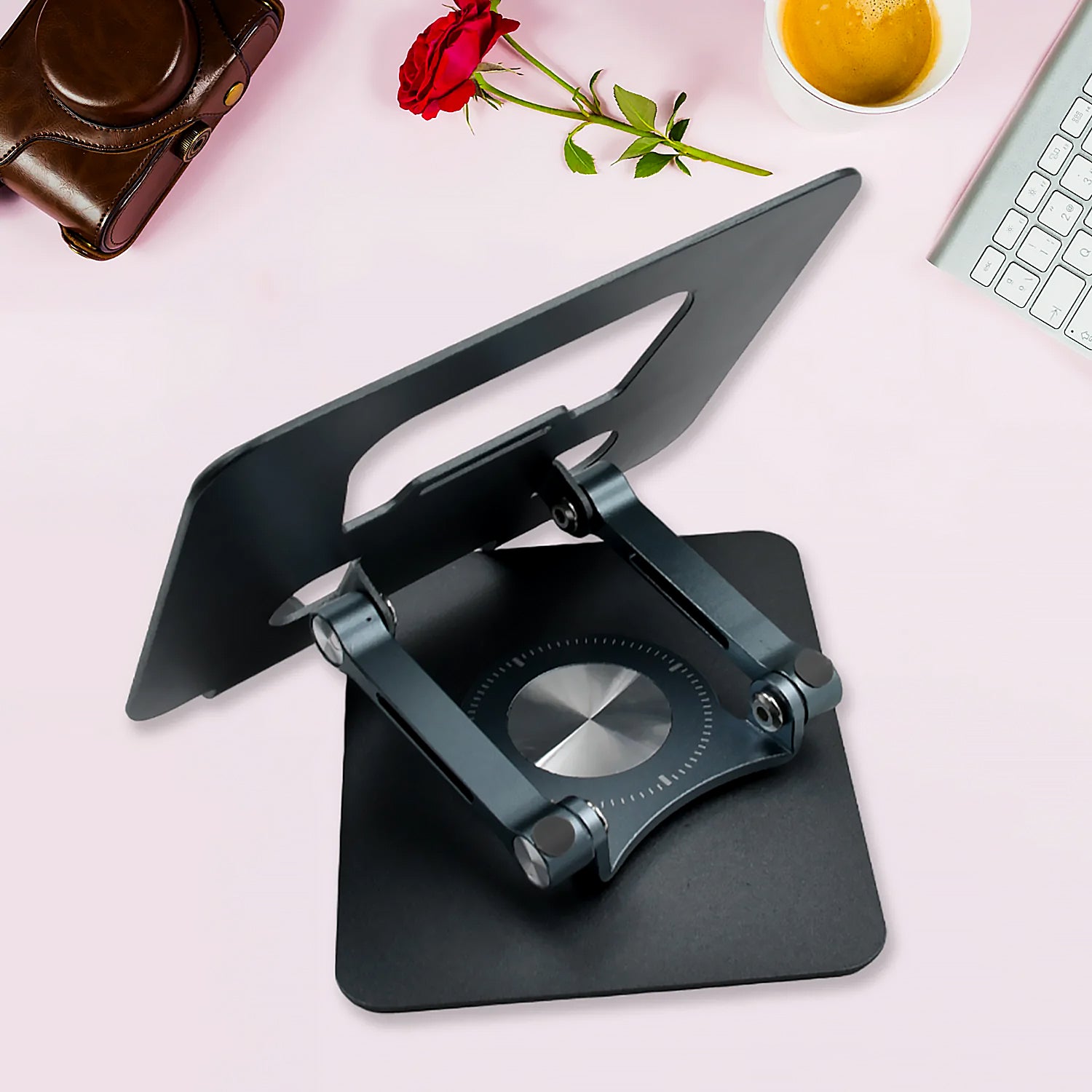 Aluminum Alloy 360rotating Bracket Adjustable Laptop Stand Portable Foldable Ergonomic Laptop Support - Zidbik
