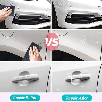 8527 Nano Magic Car Scratch Remover Cloth Multipurpose Scratch Repair Cloth Cloth For Car Paint Scratch Repair Easy To Repair Slight Scratches On The Surface Polishing Repeatable Use For All Kinds Of Car (45 Ml Repair Solution 2 Gloves 2 Nano Cloth) - Zidbik