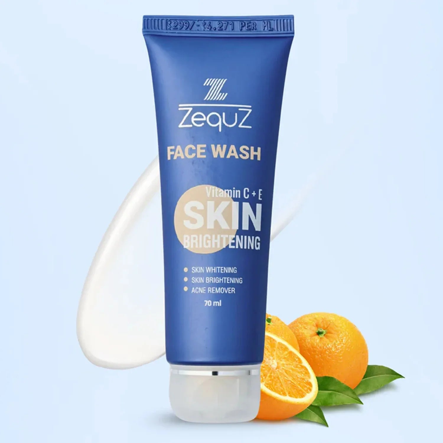Zequz Vitamin C + E Brightening Face Wash - (1 Pc 70 Ml) - Zidbik