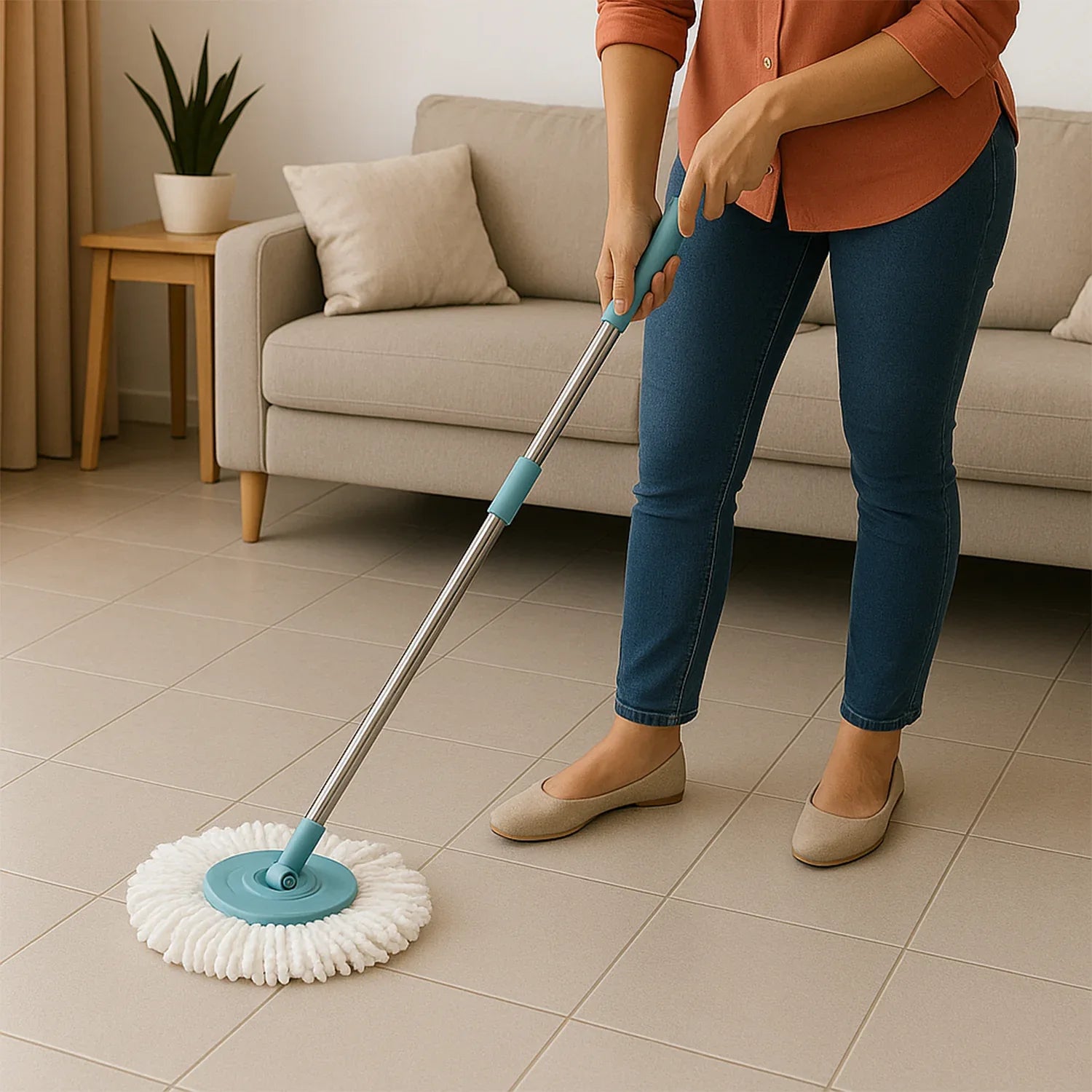 Adjustable Stainless Steel Mop Rod Set 120 Cm - Zidbik