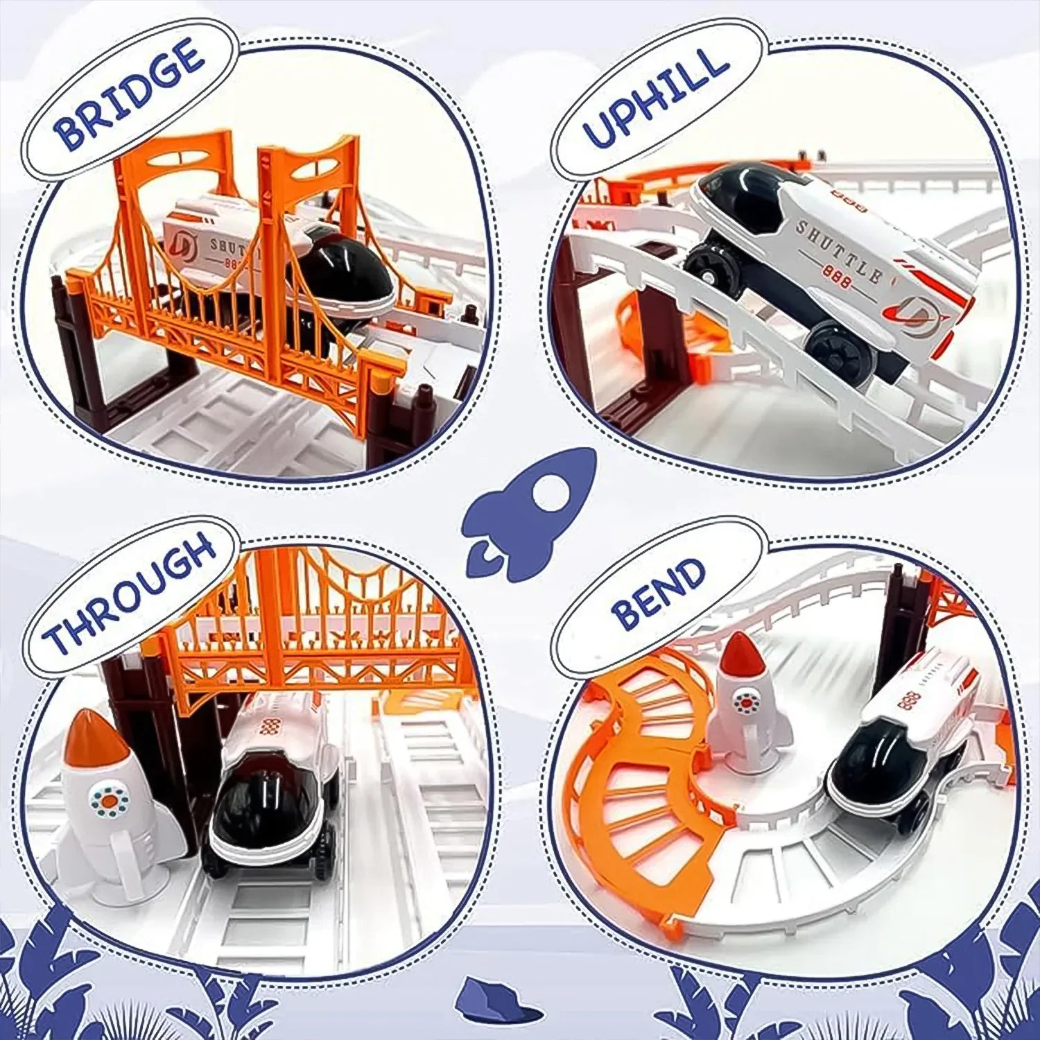 Outer Space Race Track Set For Kids Toys (1 Set) - Zidbik
