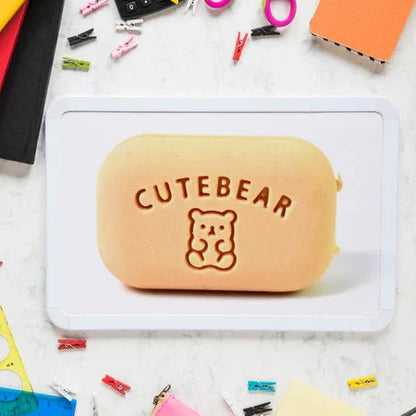 Cute Soap Shaped Erasers With Plastic Case (1 Pc With Case) - Zidbik