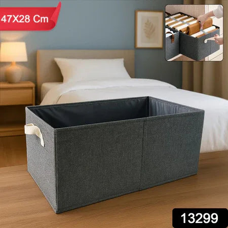 Foldable Cloth Storage Box With Handles (4728 Cm) - Zidbik