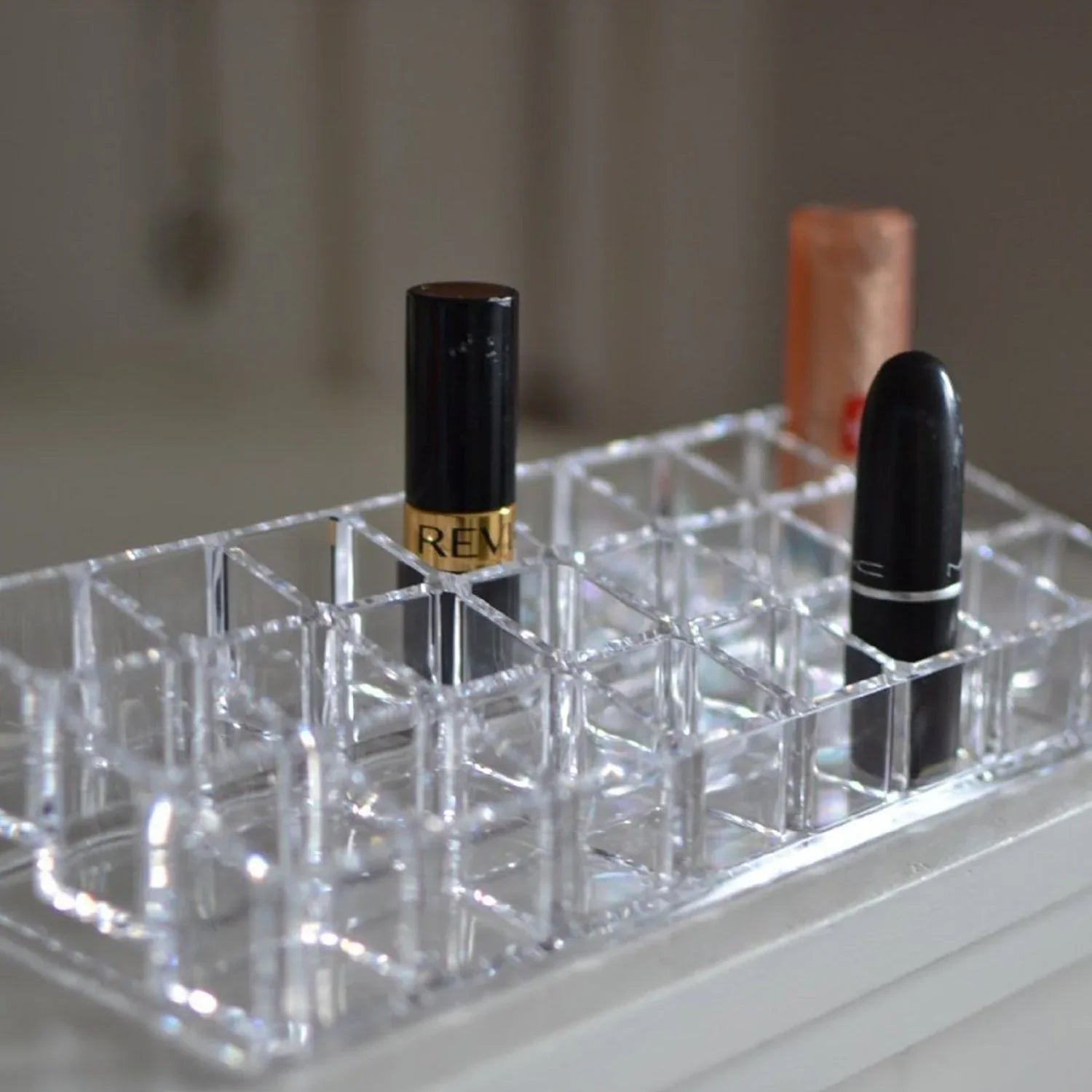 6093 Acrylic Multi Purpose Lipstick Cosmetics Stand Display Holder 24 Section - Zidbik