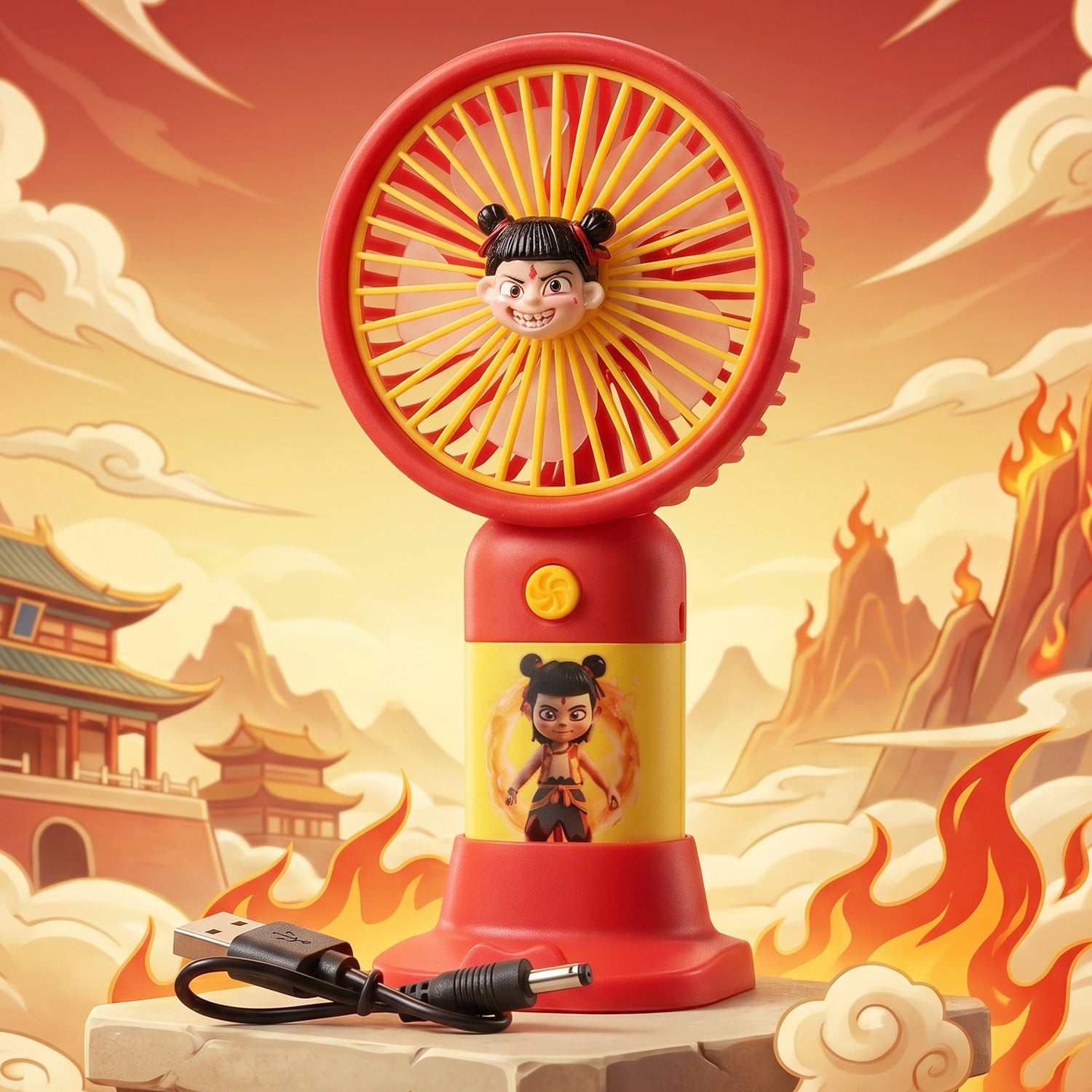 Cute Cartoon Character Portable Mini Fan (1 Pc)