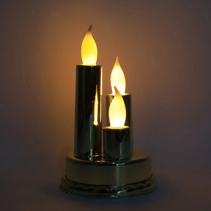 Led Flameless Candle Lamp With Triple Candle Design (1 Pc) - Zidbik