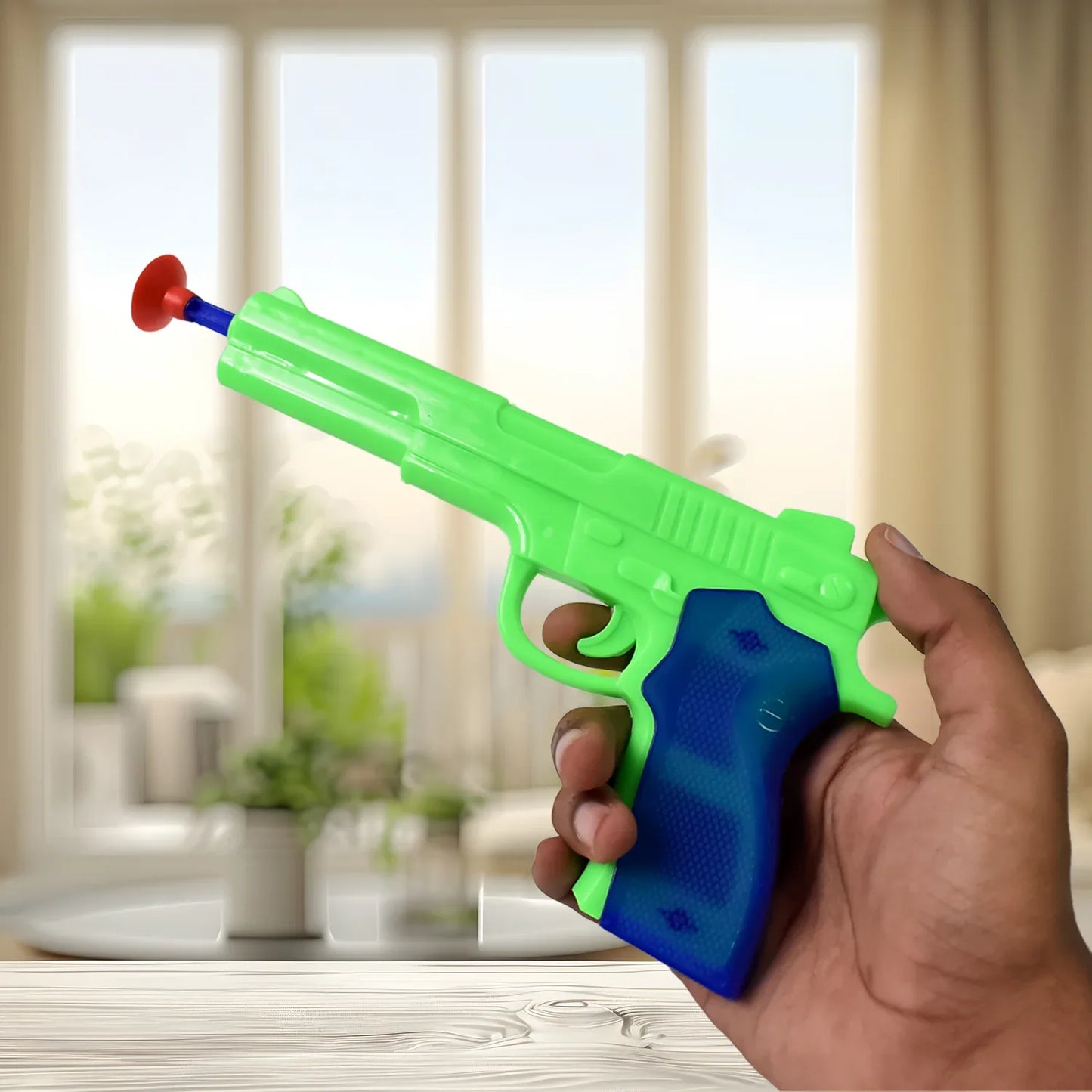 Medium Size Plastic 1 Gun With 5 Soft Suction Dart Bullets (1 Set) - Zidbik