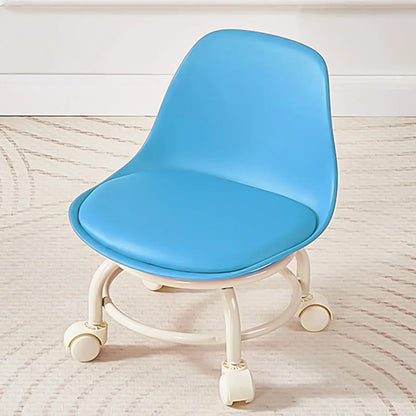 Plastic Low Round Rolling Stool With Wheels Pedicure Stool (1 Pc Mix Color) - Zidbik