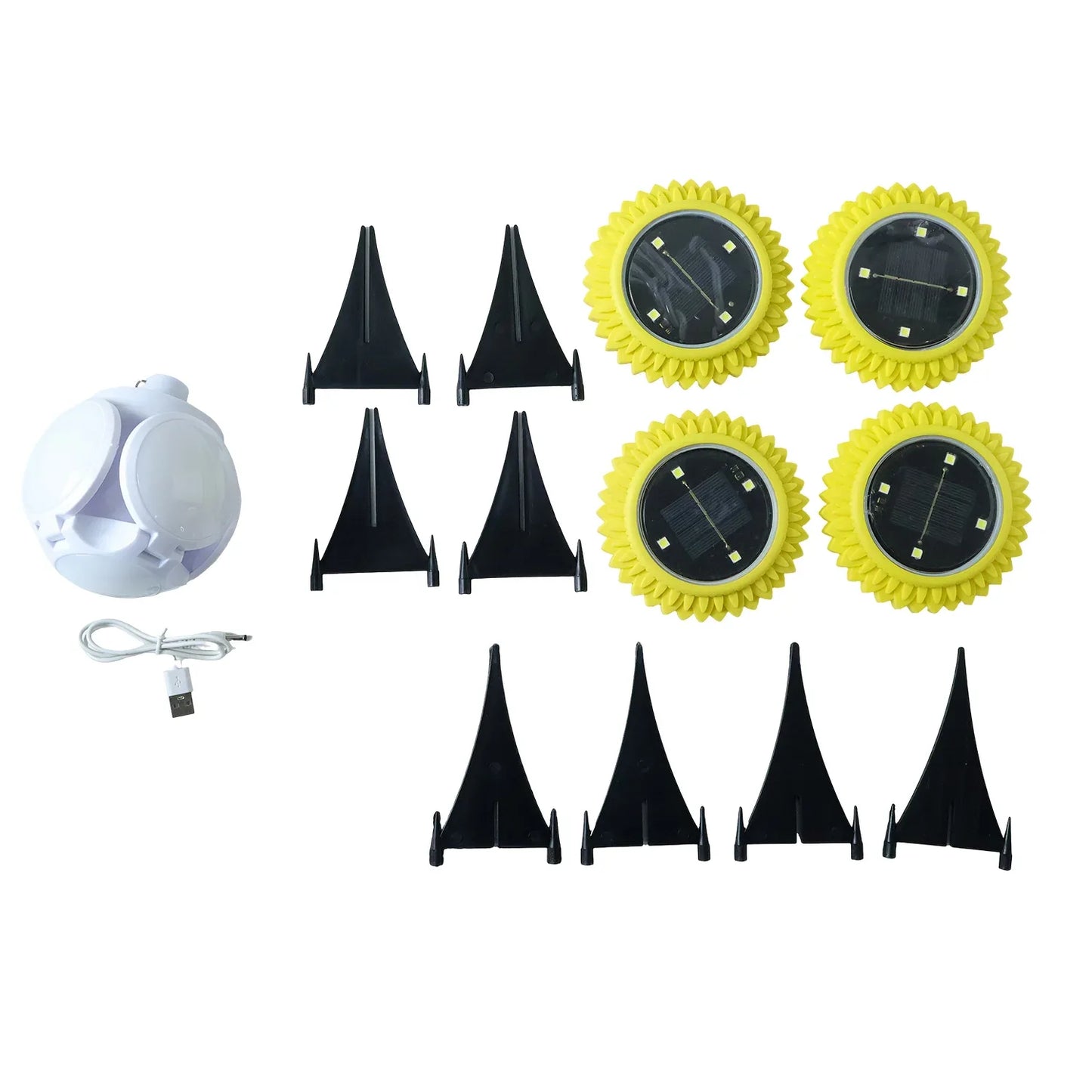 Solar Garden Decorative Led Ground Lights (2 Pc Set) - Zidbik
