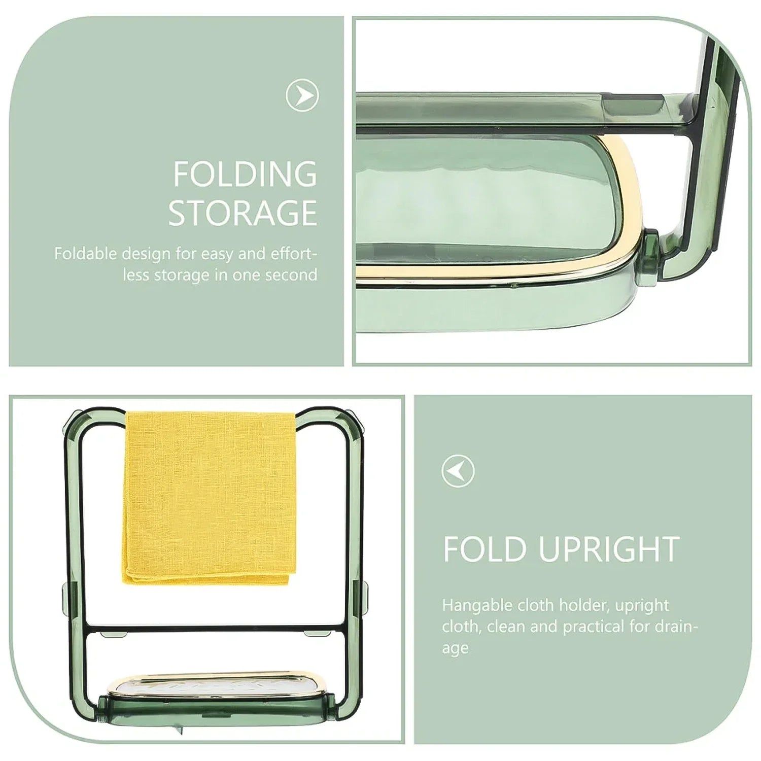 2-in-1 Self-adhesive Towel Hanger Soap Holder Stand (1 Pc) - Zidbik