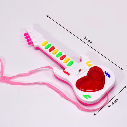 4464 Battery Operated Musical Instruments Mini Guitar Toys And Light For 3+years Old Kids. - Zidbik
