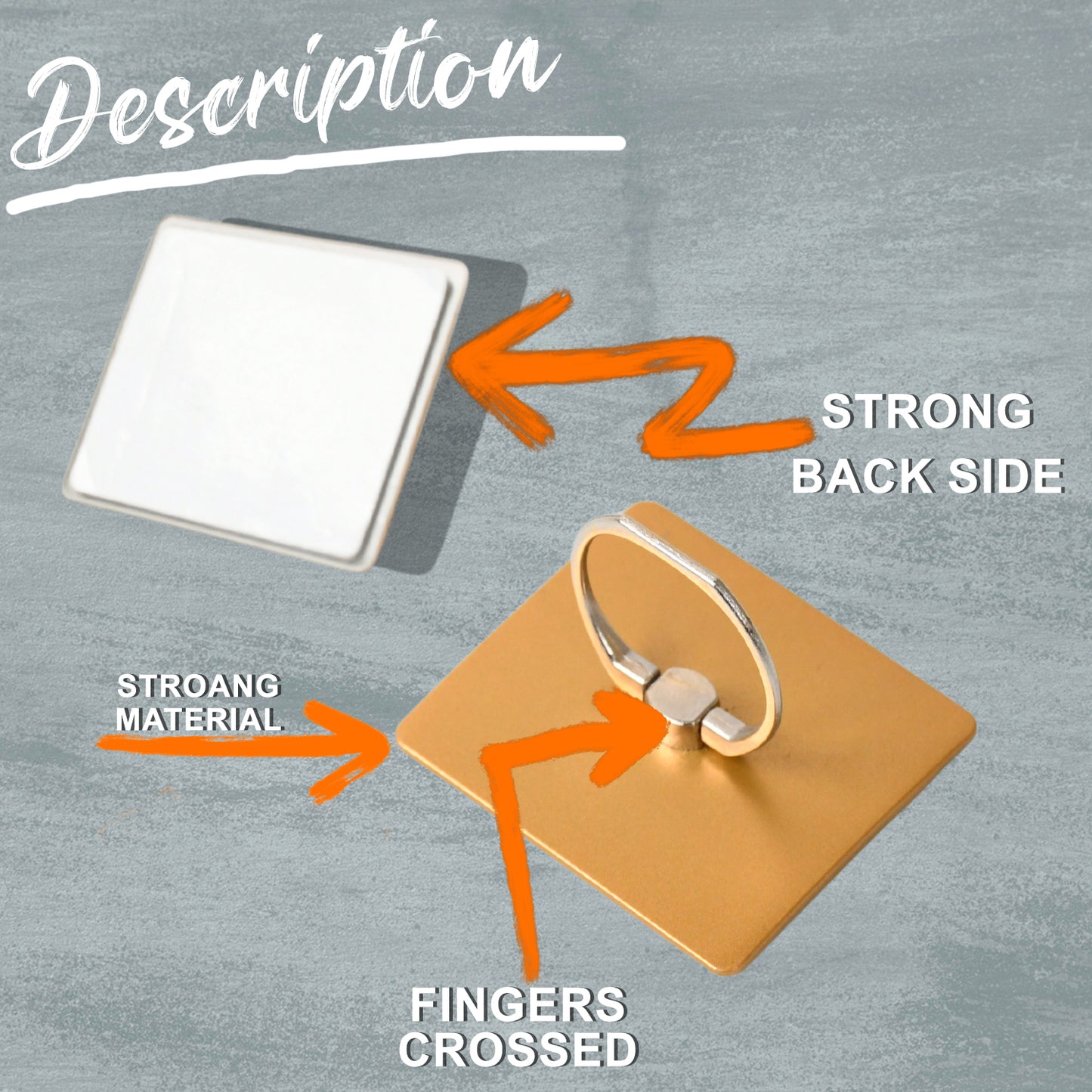 6547 Mobile Phone Finger Stand 360rotation Phone Ring Stand Holder Kickstand Hand Finger Grip (1 Pc) - Zidbik