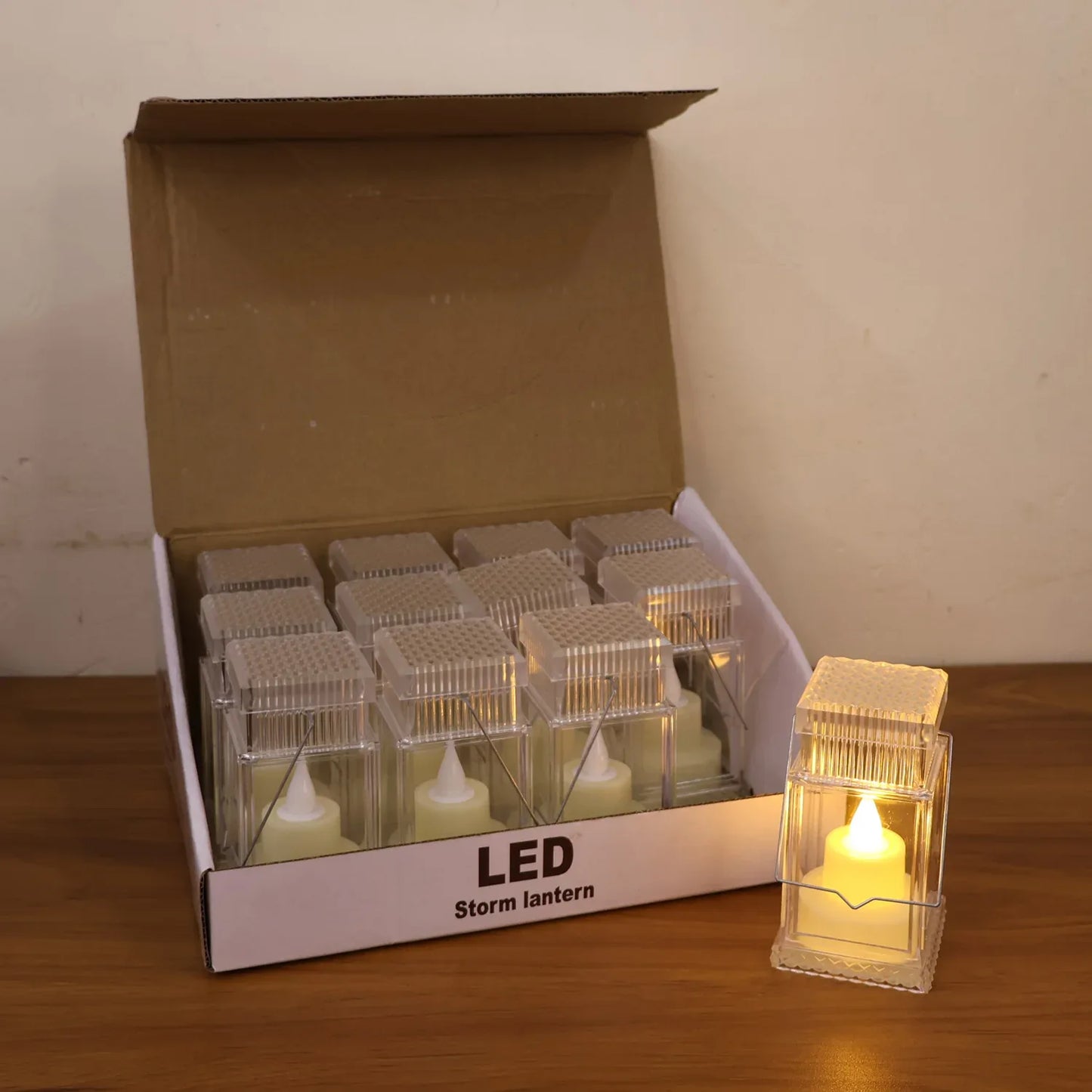 Set Of 12 Led Storm Lantern Decorative Lights - Zidbik